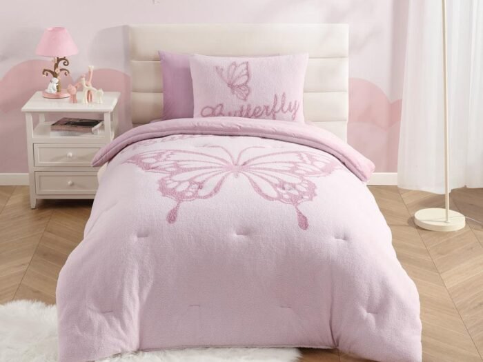 طقم لحاف شتوي زهري - Papillon