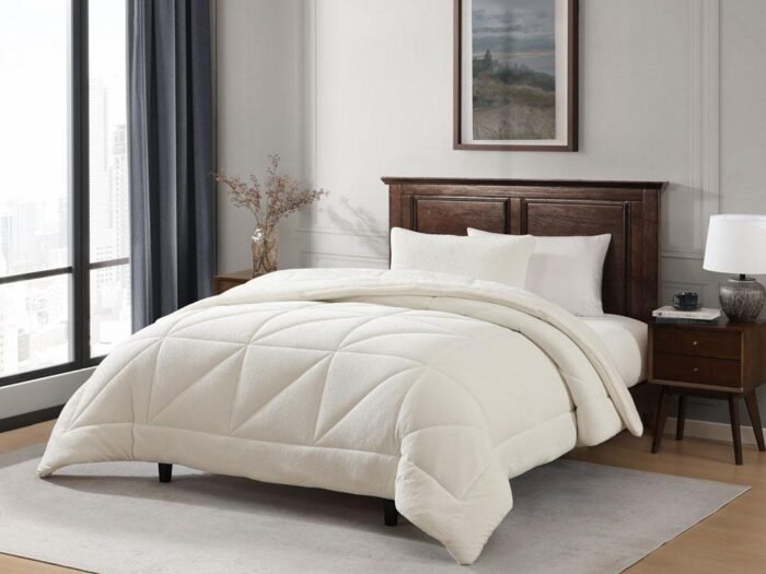 طقم لحاف شتوي مجوز جاكارد فلانيل - SNUG