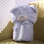 منشفة أطفال مع طاقية أزرق - Bear Blue