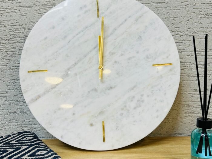 ساعة رخامية دائرية - Beige