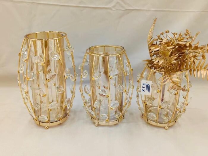 مزهرية مذهب كريستال