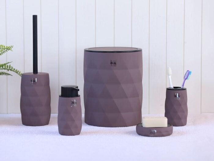 طقم اكسسوار حمام - Luminous Brown & Black