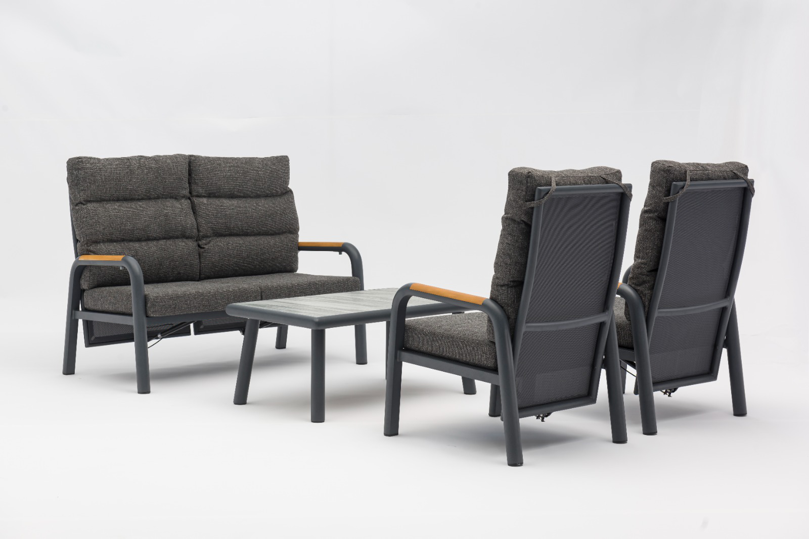 طقم كنب المنيوم Nous - 2+1+1