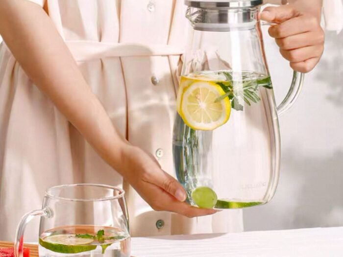 شاف ماء زجاج غطاء ستانلس