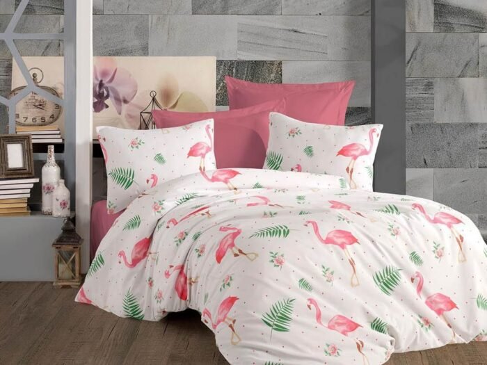 طقم شراشف قطن صيفي مفرد - Flamingo