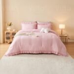 طقم لحاف مفرد ونص صيفي 5 قطع - Mary pink