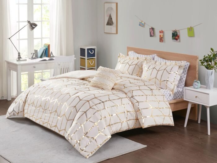 طقم لحاف مفرد ونص 5 قطع أيفوري - Crispy