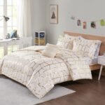 طقم لحاف مفرد ونص 5 قطع أيفوري - Crispy