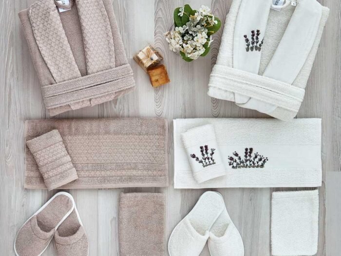 طقم ارواب 12 قطعة بيج فاتح وكريم - LUX