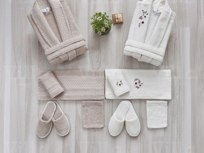 طقم ارواب 12 قطعة بيج وكريم - LUX