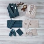 طقم ارواب 12 قطعة زيتي وبيج - LUX