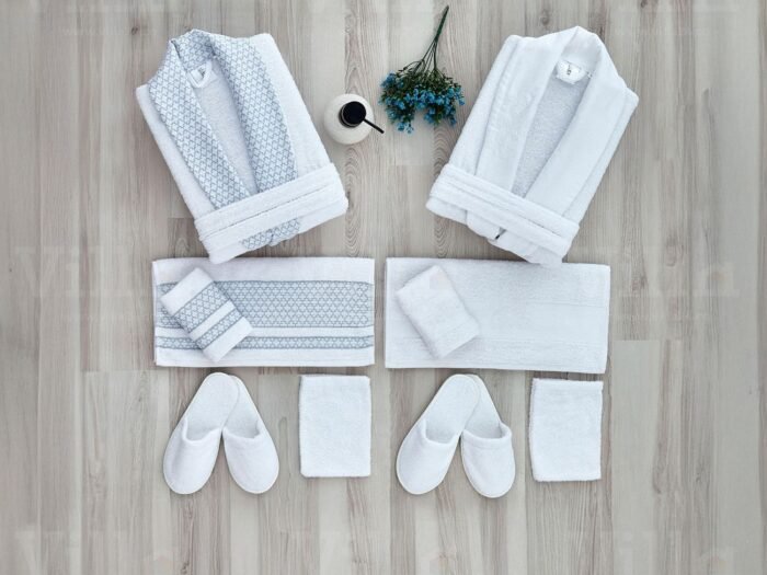 طقم ارواب 12 قطعة أبيض و أبيض - LUX