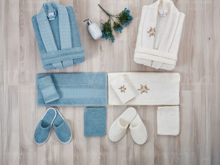 طقم ارواب 12 قطعة أخضر وكريم - LUX