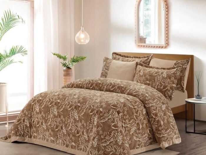 طقم اللحاف كينج بني فاتح - Patmos