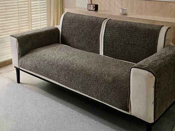 طقم غطاء كنب جاكارد مخملي 4 قطع