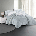 طقم لحاف فرو ناعم رمادي -VICTORIA