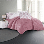 طقم لحاف فرو ناعم زهري -VICTORIA