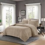 طقم لحاف شتوي مخمل بيج - COCORA