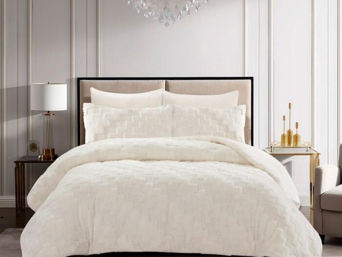 طقم لحاف شتوي أبيض كينج  - ALIBINA