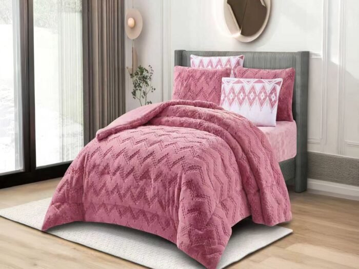 طقم لحاف شتوي مجوز فرو ناعم - NIHAN