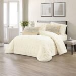 طقم لحاف شتوي كينج فرو آيفوري - OM07