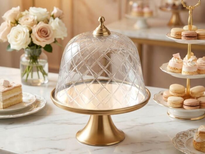 صحن كيك مع غطاء زجاج دائري - Chateau