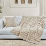 ثرو مع قرنة مخمل ناعم بيج - RUBIK