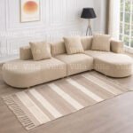 بساط هندي قطني منسوج كريمي و بيج - ROHIT