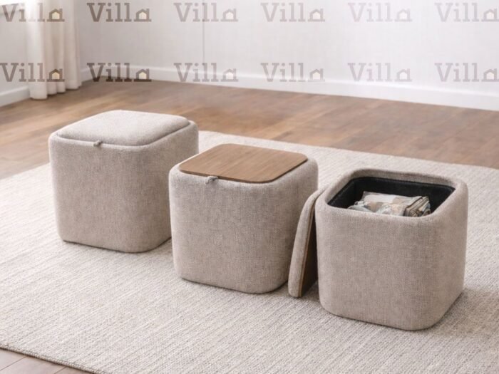 كراسي تخزين مع قاعدة خشب - QUADRA