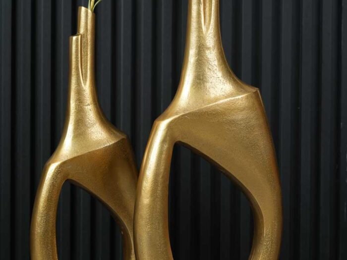 فازة معدنية خشنة ذهبي  - Sleek Vue