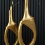 فازة معدنية خشنة ذهبي  - Sleek Vue