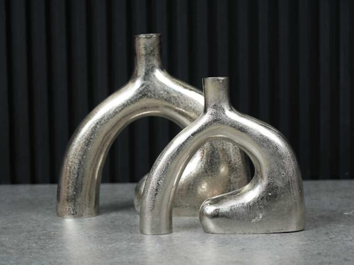 فازة معدنية خشنة نيكل - Sleek Style