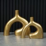 فازة معدنية خشنة ذهبي - Sleek Style