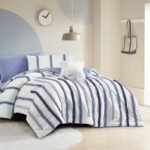 طقم لحاف مفرد ونصف 5 قطع أزرق - Elton