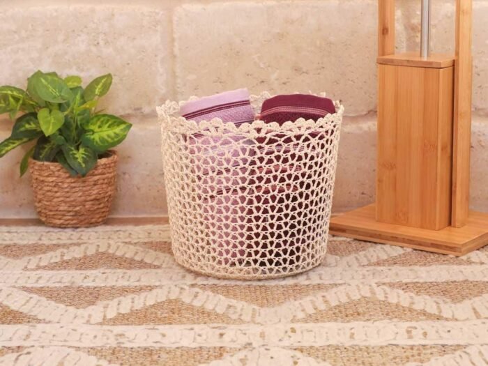 سلة اسطوانية - Crochet