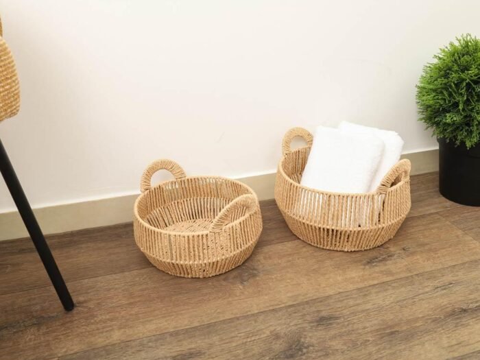 طقم سلات دائري ورقية قطعتين - Twiny