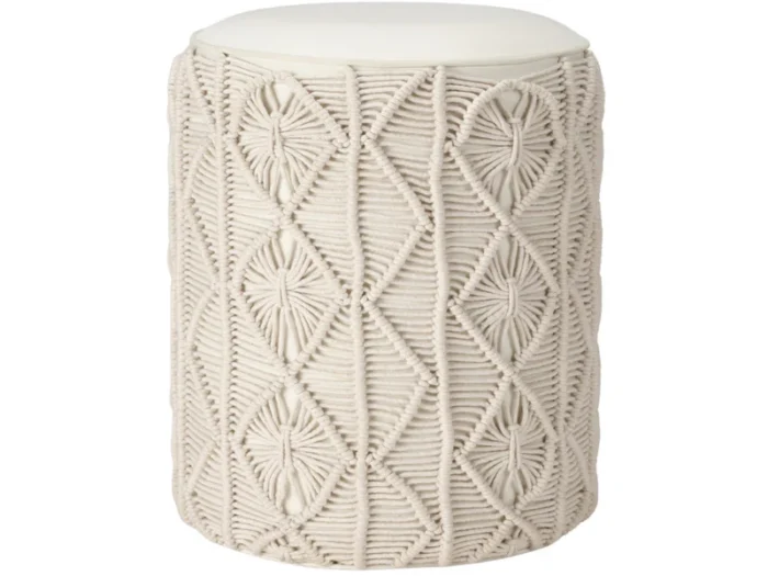 مقعد ديكوري (بفة) تقنية صنارة المكرمية