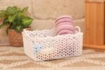 سلة بشاكير كروشيه مستطيلة مع يد - Yarnware