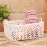 سلة بشاكير كروشيه مستطيلة مع يد - Yarnware