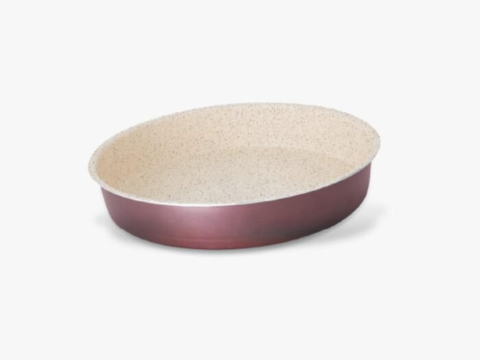 صينية فرن دائري مقاس 36 سم  خمري مغلفة بالسيراميك - Dorsch