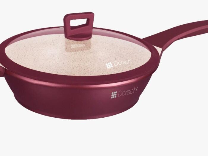 مقلاة عميقة مع غطاء مسطح  28 سم مغلفة بالسيراميك - Dorsch