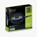 مقلاة عميقة مع غطاء مسطح 28 سم مغلفة بالسيراميك أسود  - Dorsch