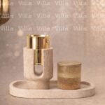 طقم مبخرة 3 قطع من حجر الترافرتين