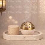 طقم مبخرة 3 قطع  من حجر الترافرتين