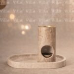 مبخرة من حجر الترافرتين الطبيعي مع صينية