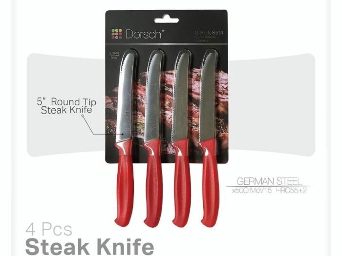 طقم 4 سكاكين متعددة الإستعمال 4 إنش سكين أحمر - Dorsch