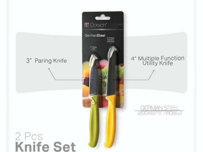 طقم 2 سكاكين متعددة الاستعمال 3+4 إنش ستانلس - Dorsch
