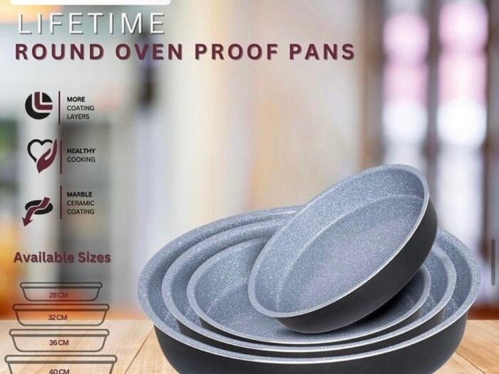 صينية فرن دائري مقاس 28 سم  مغلفة بالسيراميك أسود - Dorsch