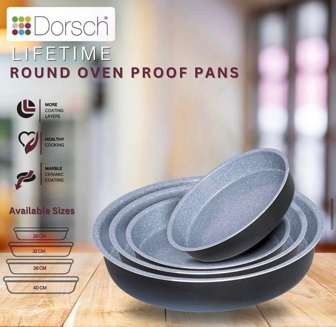 WhatsApp Image 2026-04-02 at 9.47.58 AM (2) صينية فرن دائري مقاس 28 سم مغلفة بالسيراميك أسود - Dorsch - الصورة 1