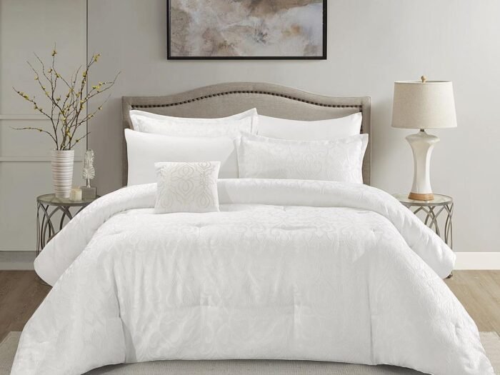 طقم لحاف كينج جاكار 7 قطع آيفوري - Maximos